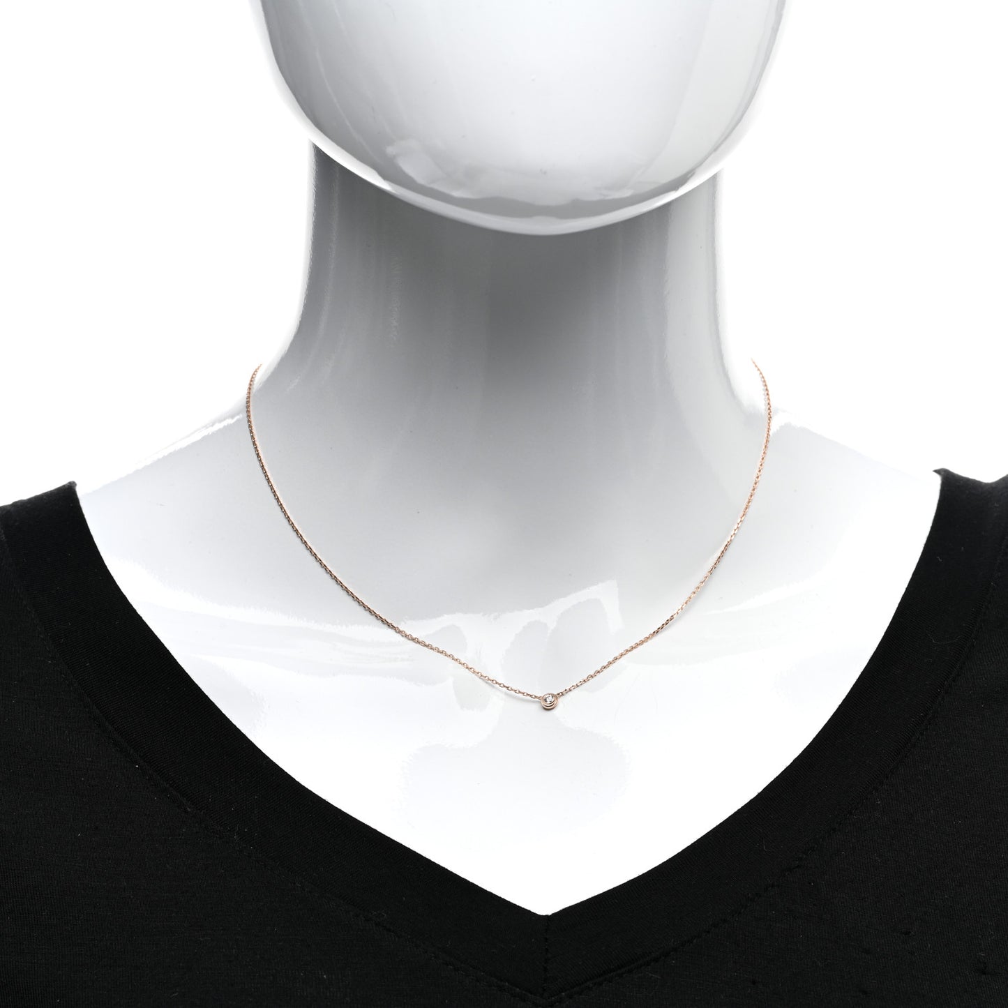 18K Pink Gold Diamond XS D'Amour Pendant Necklace