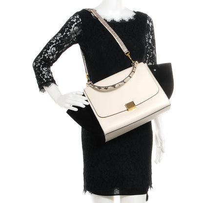 Celine Calfskin Suede Whipsnake Medium Trapeze Black White 2 of 11