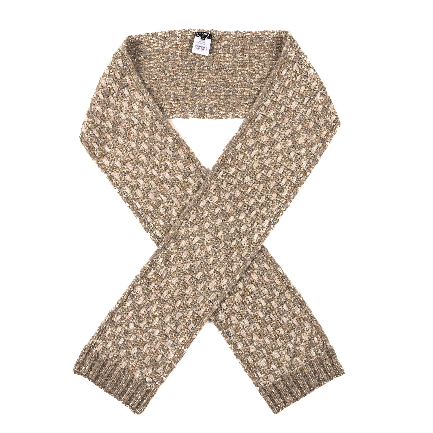 Chanel Viscose Scarf Beige Gold 1 of 3