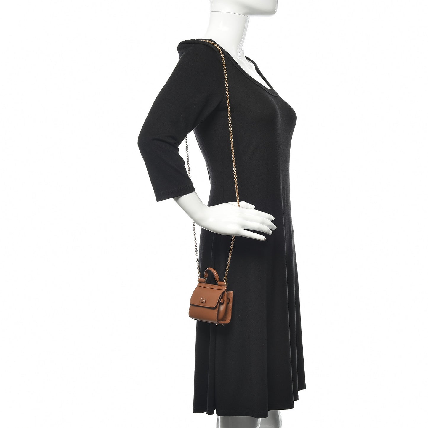 Calfskin Micro 58 Miss Sicily Satchel Brown