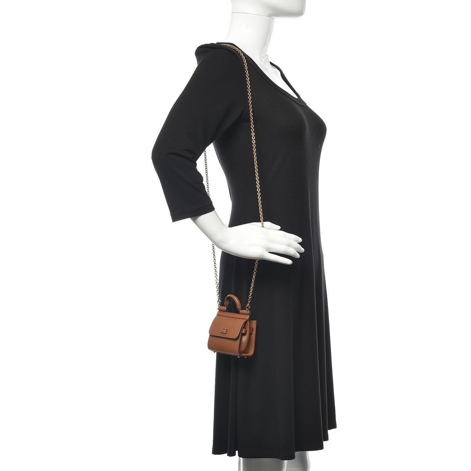 Dolce & Gabbana Calfskin Micro 58 Miss Sicily Satchel Brown 2 of 11