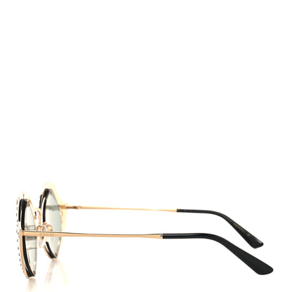 Gucci Metal Crystal Cat Eye Sunglasses GG0046S Gold Grey 3 of 7