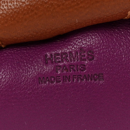 Hermes Milo Lambskin Grigri Rodeo Horse Bag Charm MM Anemone Bleu Izmir Fauve 3 of 5