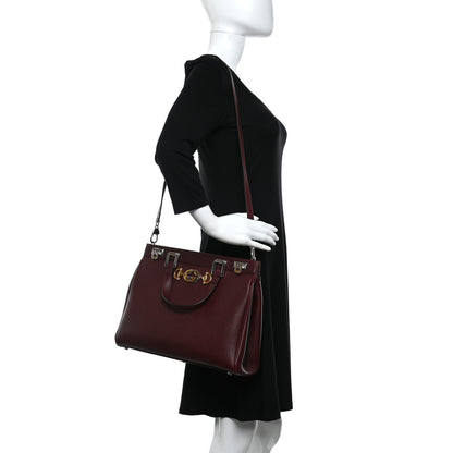Gucci Grainy Calfskin Medium Zumi Top Handle Bag Vintage Bordeaux 3 of 12