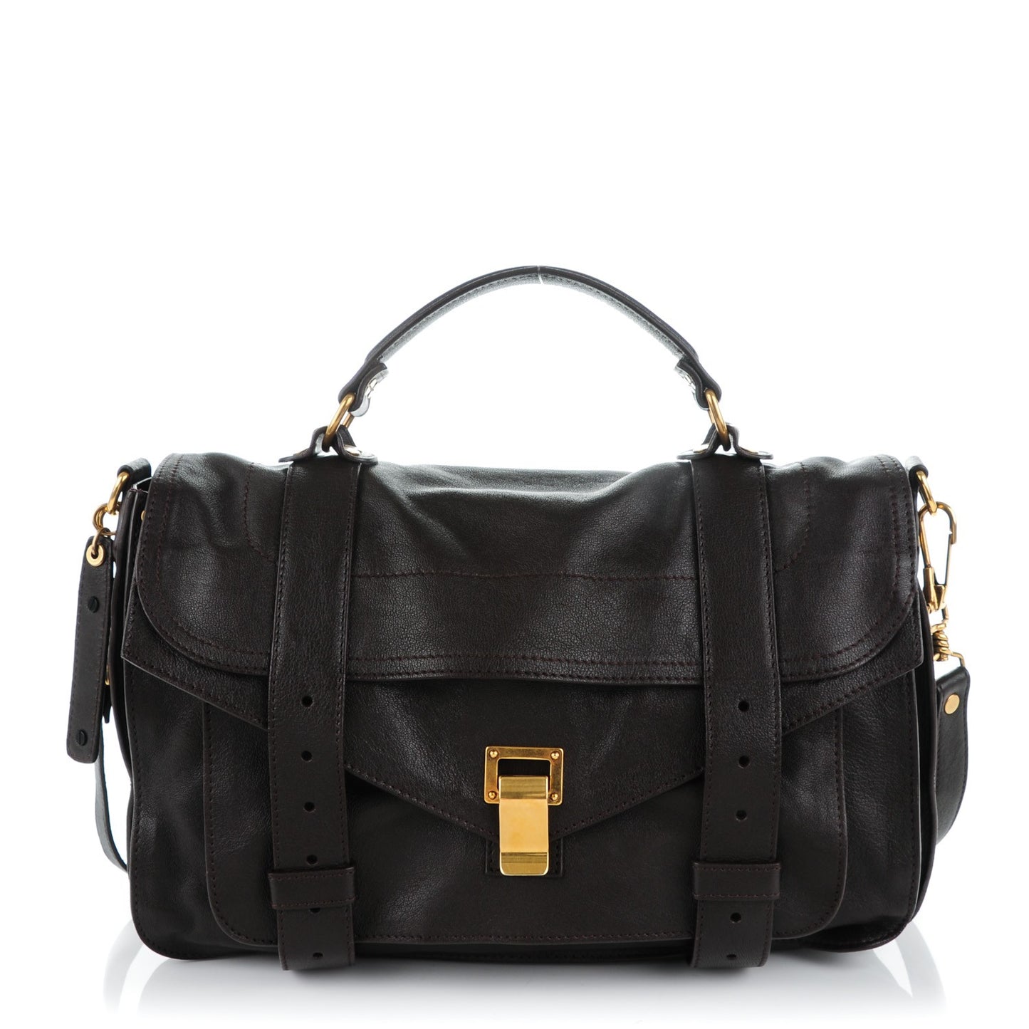 Lambskin Medium PS1 Satchel Dark Chocolate