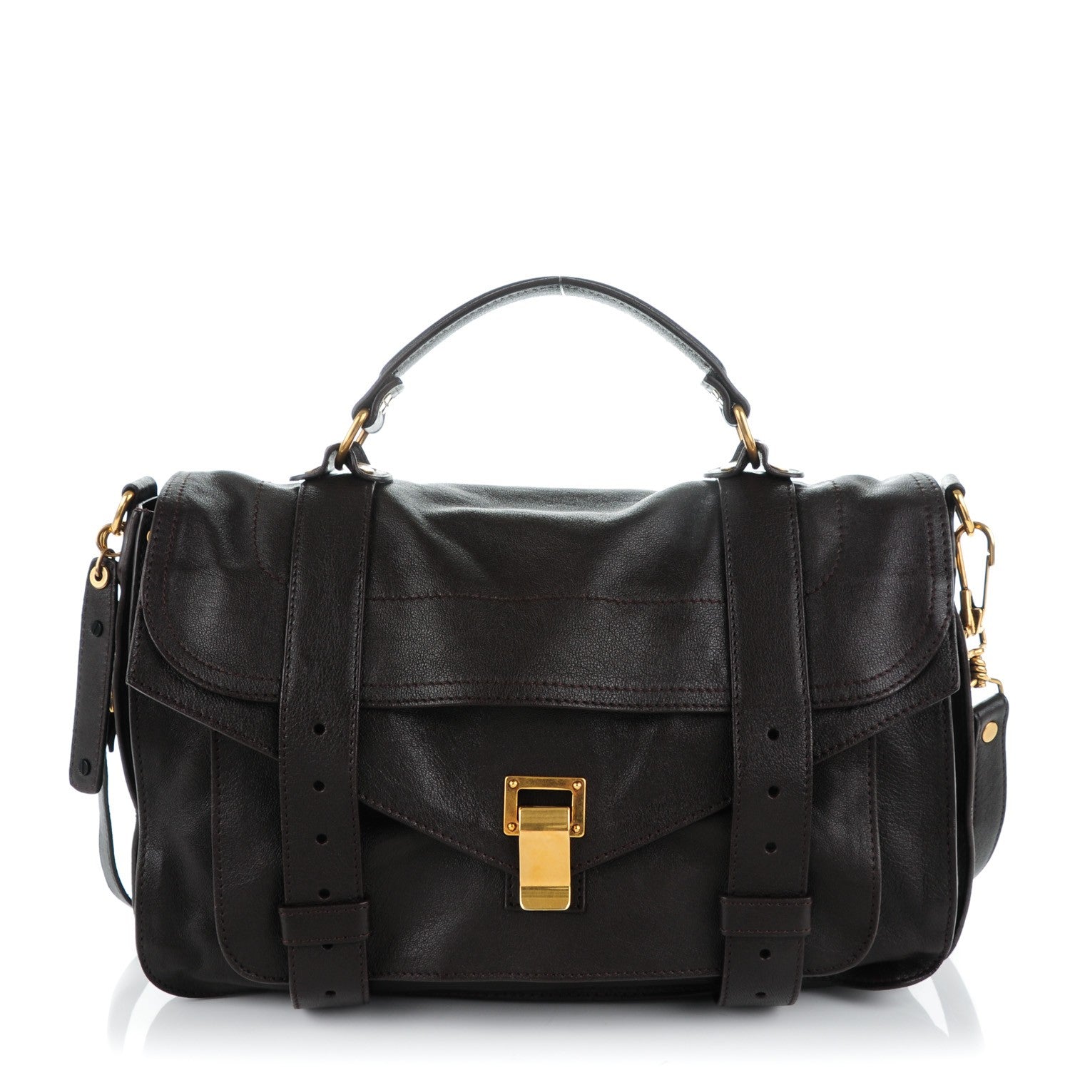 Proenza Schouler Lambskin Medium PS1 Satchel Dark Chocolate 1 of 8