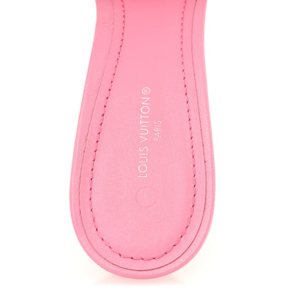 Louis Vuitton Lambskin Embossed Monogram Revival Mid Heel Mules 39 Rose Pop 7 of 9