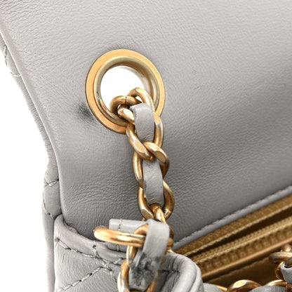 Chanel Lambskin Quilted Mini Rectangular Pearl Crush Flap Grey 11 of 13