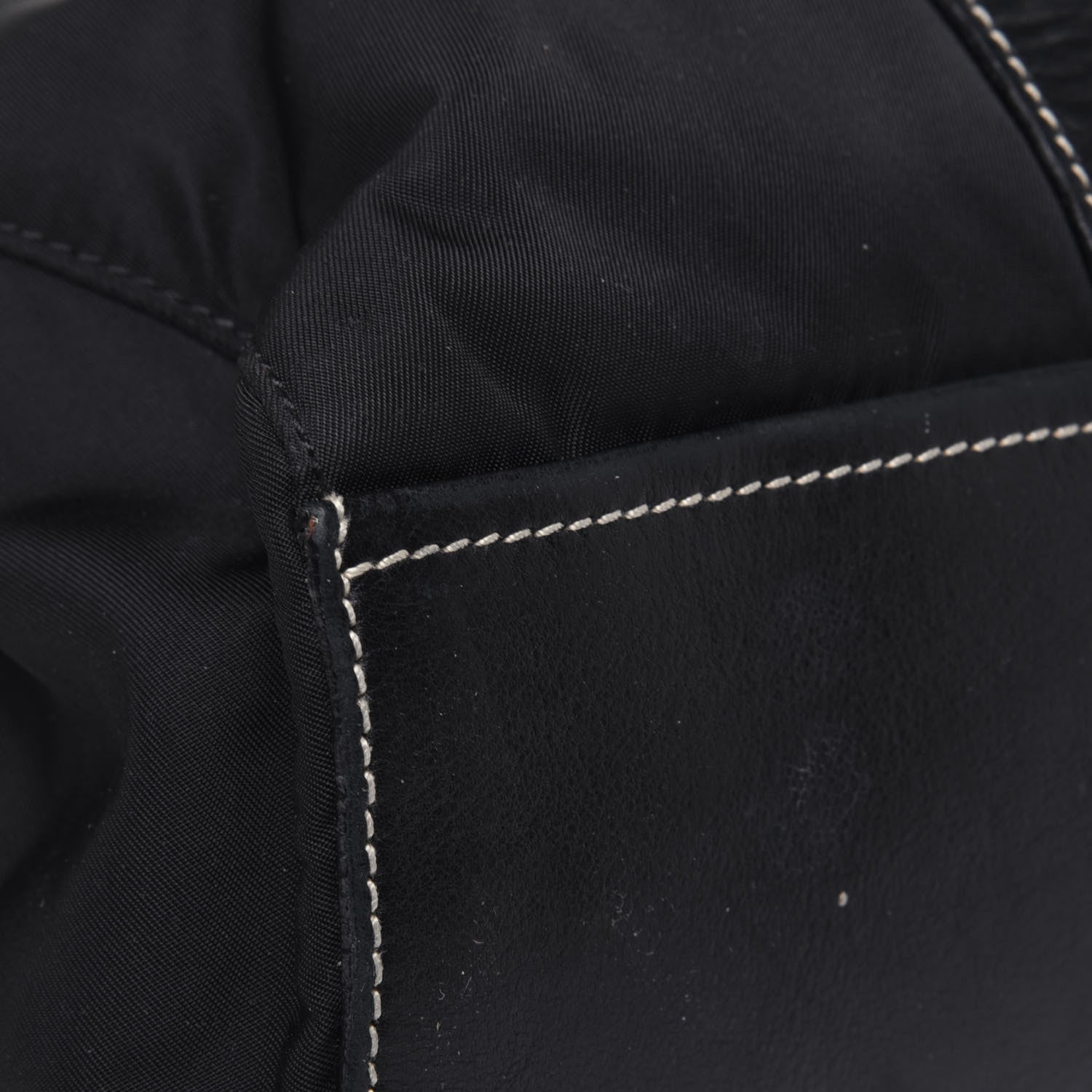 Prada Tessuto Nylon Vitello Foldover Pushlock Satchel Black 14 of 27