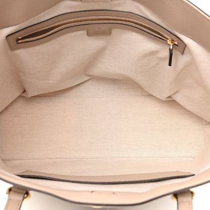 Gucci GG Supreme Monogram Textured Dollar Calfskin Web Medium Ophidia Shopping Tote Beige Mystic White Oatmeal 5 of 11