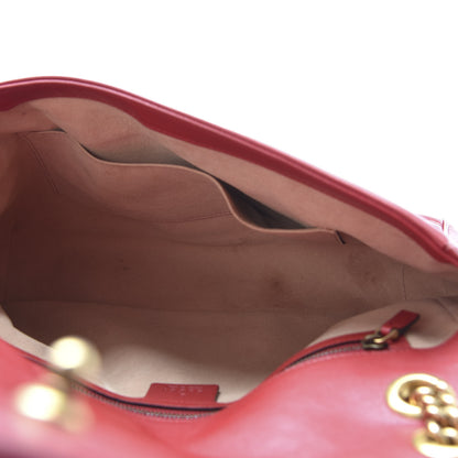 Gucci Calfskin Matelasse Medium GG Marmont Shoulder Bag Hibiscus Red 4 of 9