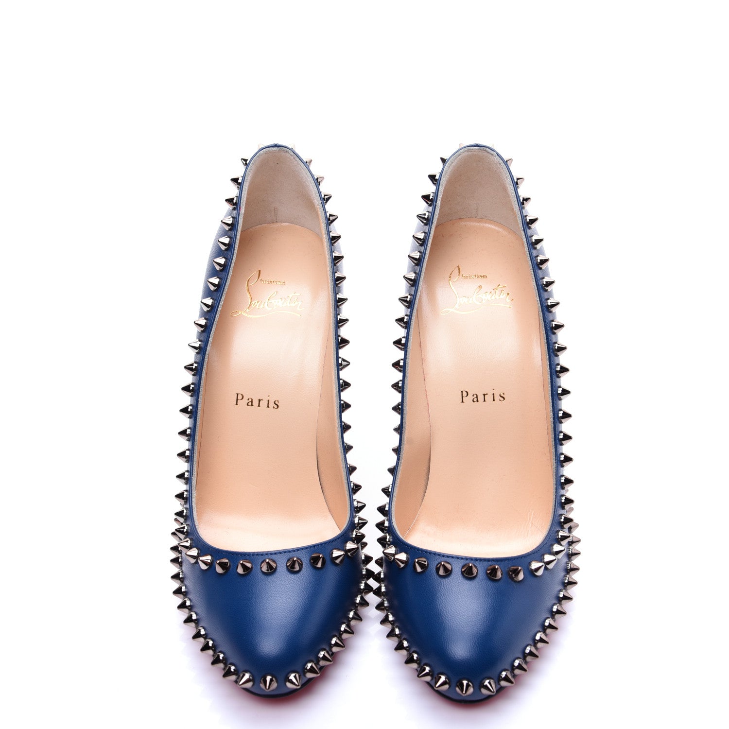 Christian Louboutin Kid Specchio Dorispiky 100 Pumps 37 Dark Gun 10 of 13