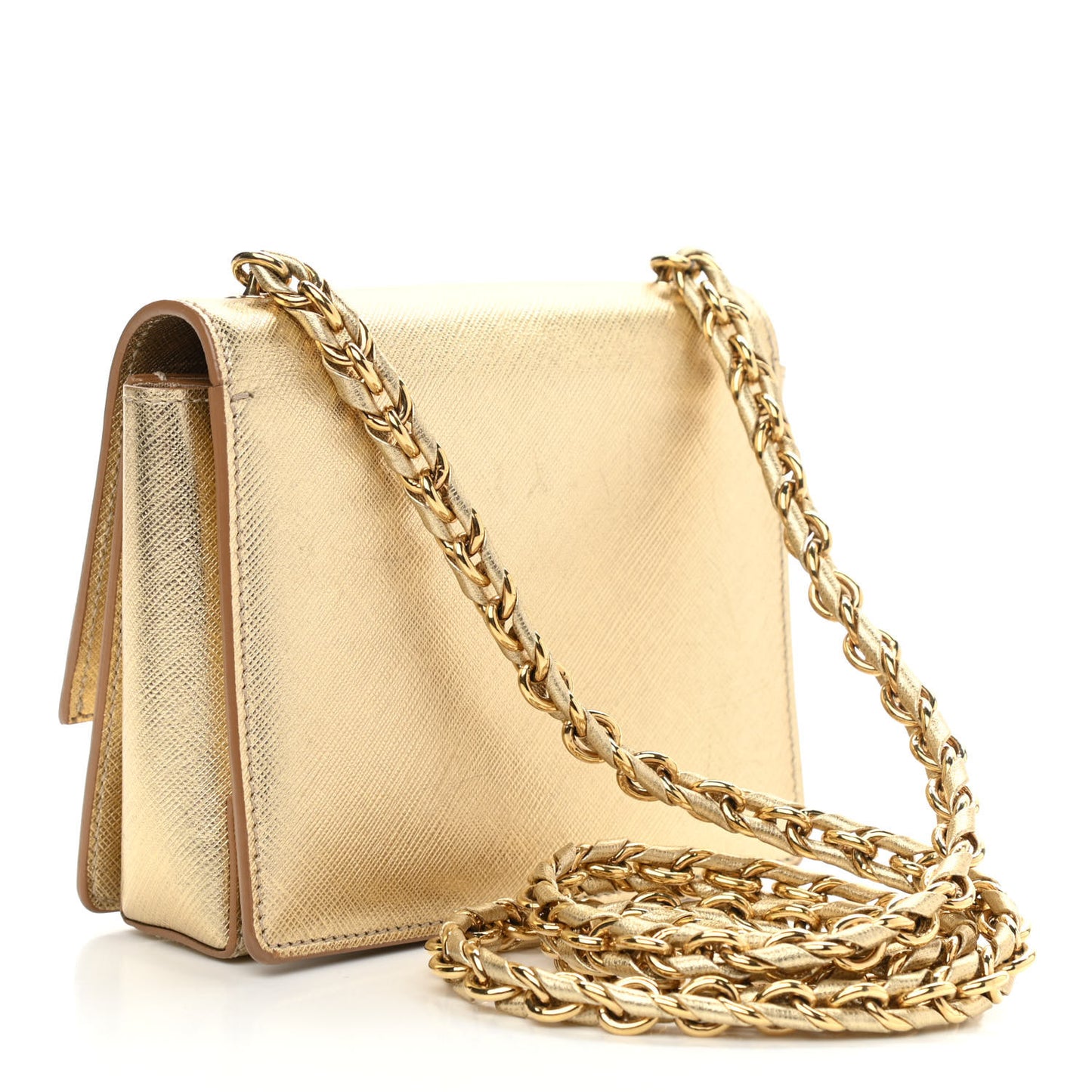 Hammered Calfskin Mini Vara Bow Crossbody Bag Gold