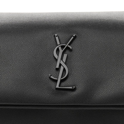 Saint Laurent Grain De Poudre Medium West Hollywood Monogram Fold-Over Black 9 of 11