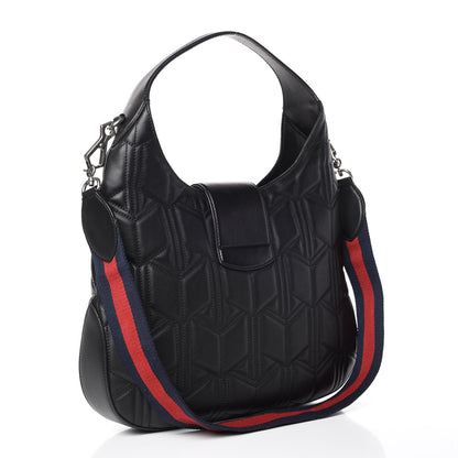Gucci Calfskin Web Quilted Medium Dionysus Hobo Black 4 of 10