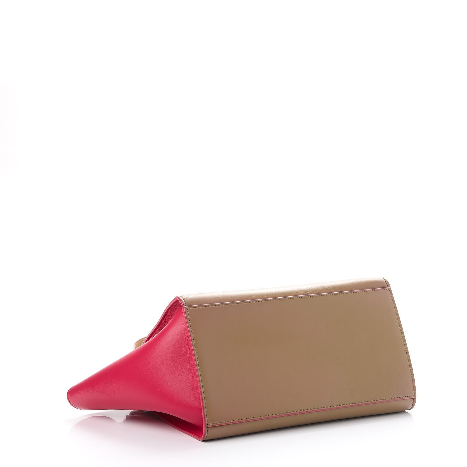 Celine Smooth Calfskin Small Bicolor Trapeze Taupe Fuchsia 5 of 14