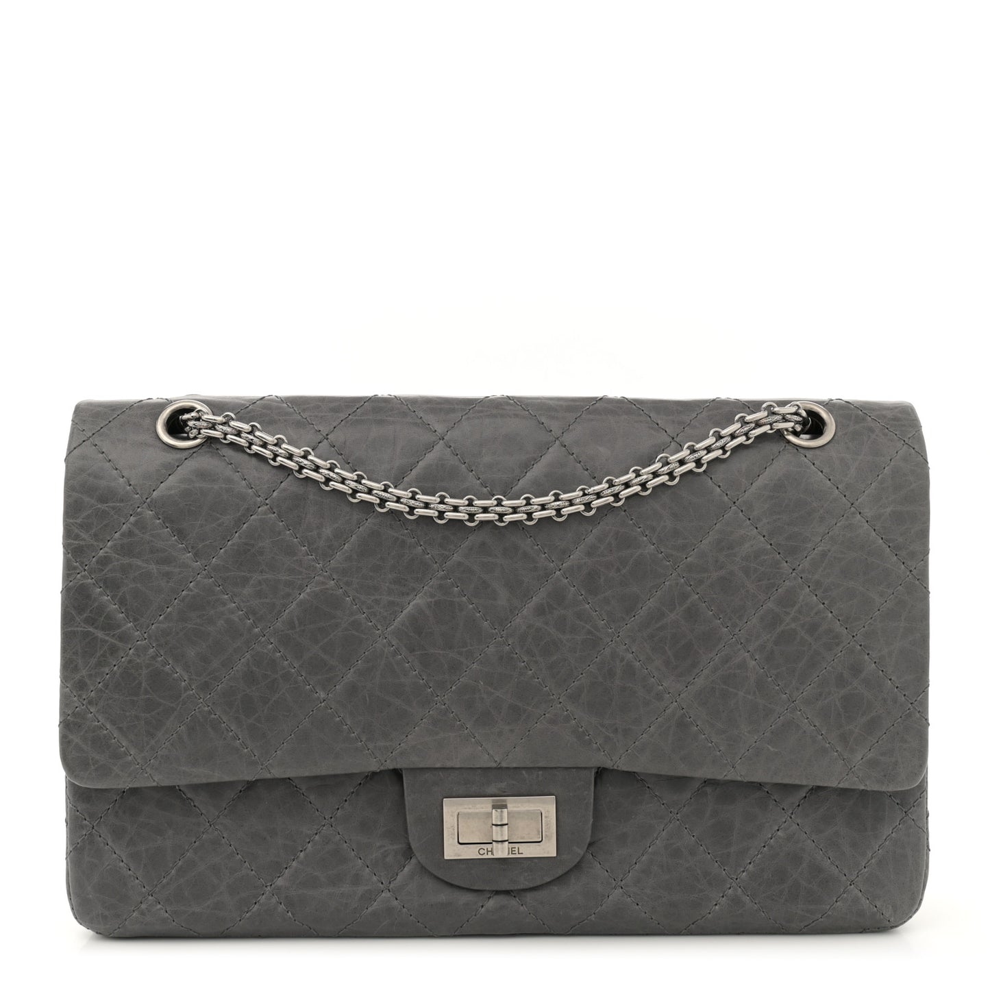 Aged Calfskin Quilted 50th Anniversary 2.55 Reissue 227 Flap Grey