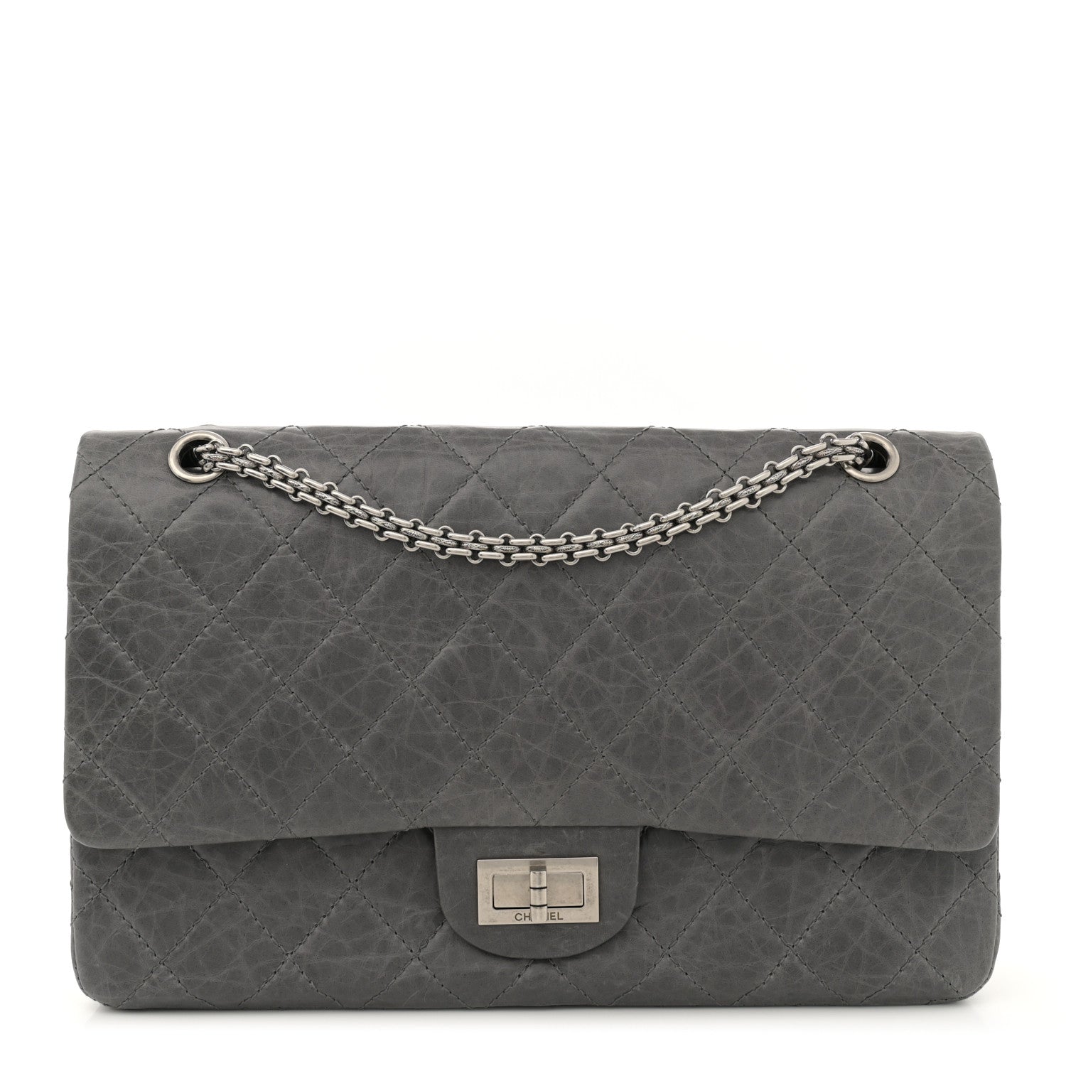 Chanel Aged Calfskin Quilted 50th Anniversary 2.55 Reissue 227 Flap Grey 1 of 17
