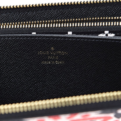 Louis Vuitton Monogram Giant Crafty Zippy Wallet Creme Rouge Black 5 of 7