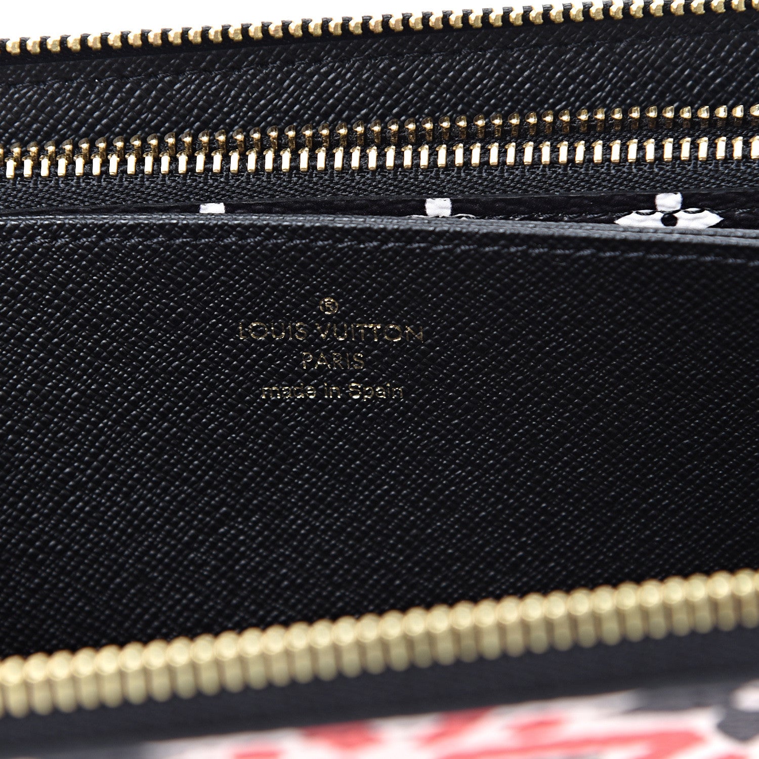 Louis Vuitton Monogram Giant Crafty Zippy Wallet Creme Rouge Black 5 of 7