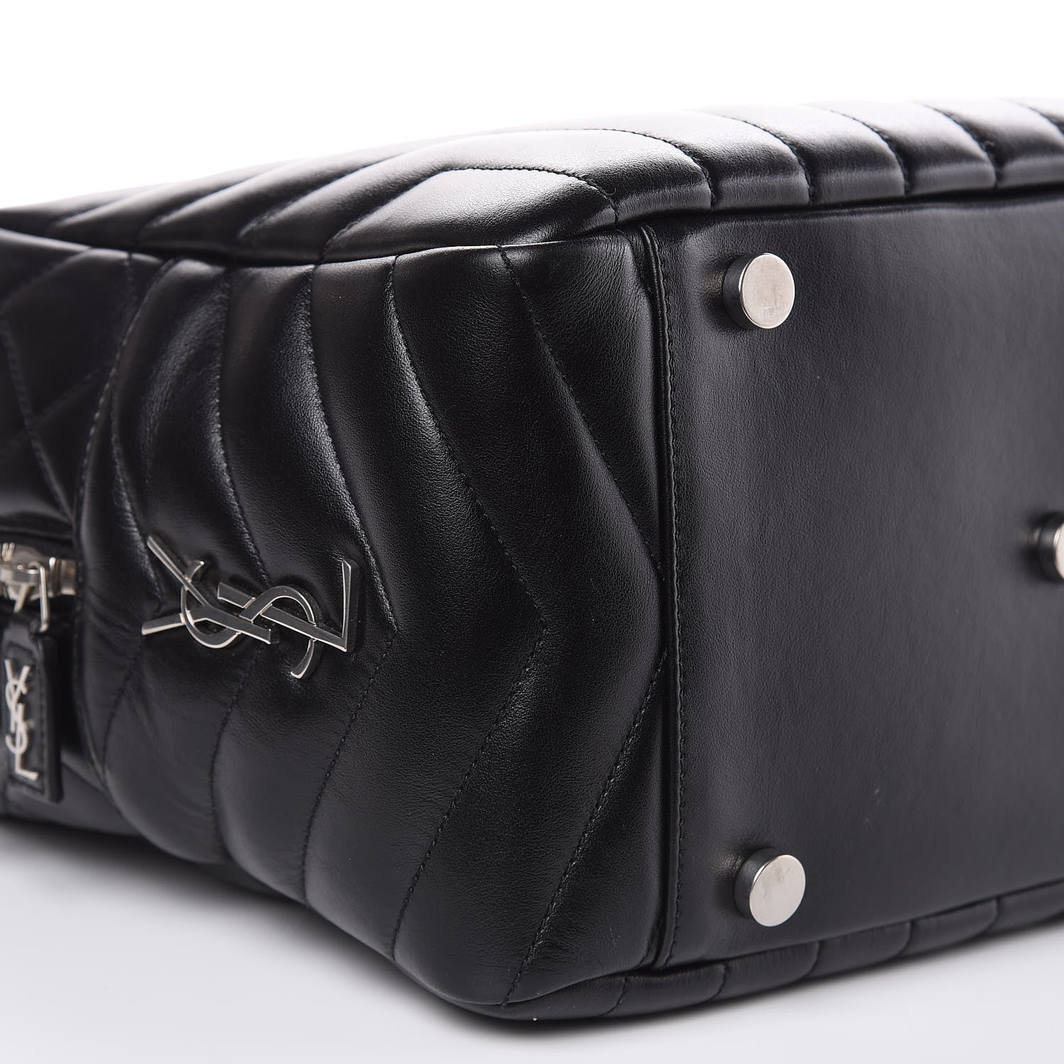 Saint Laurent Calfskin Y Quilted Monogram Medium Loulou Bowling Bag Black 7 of 11