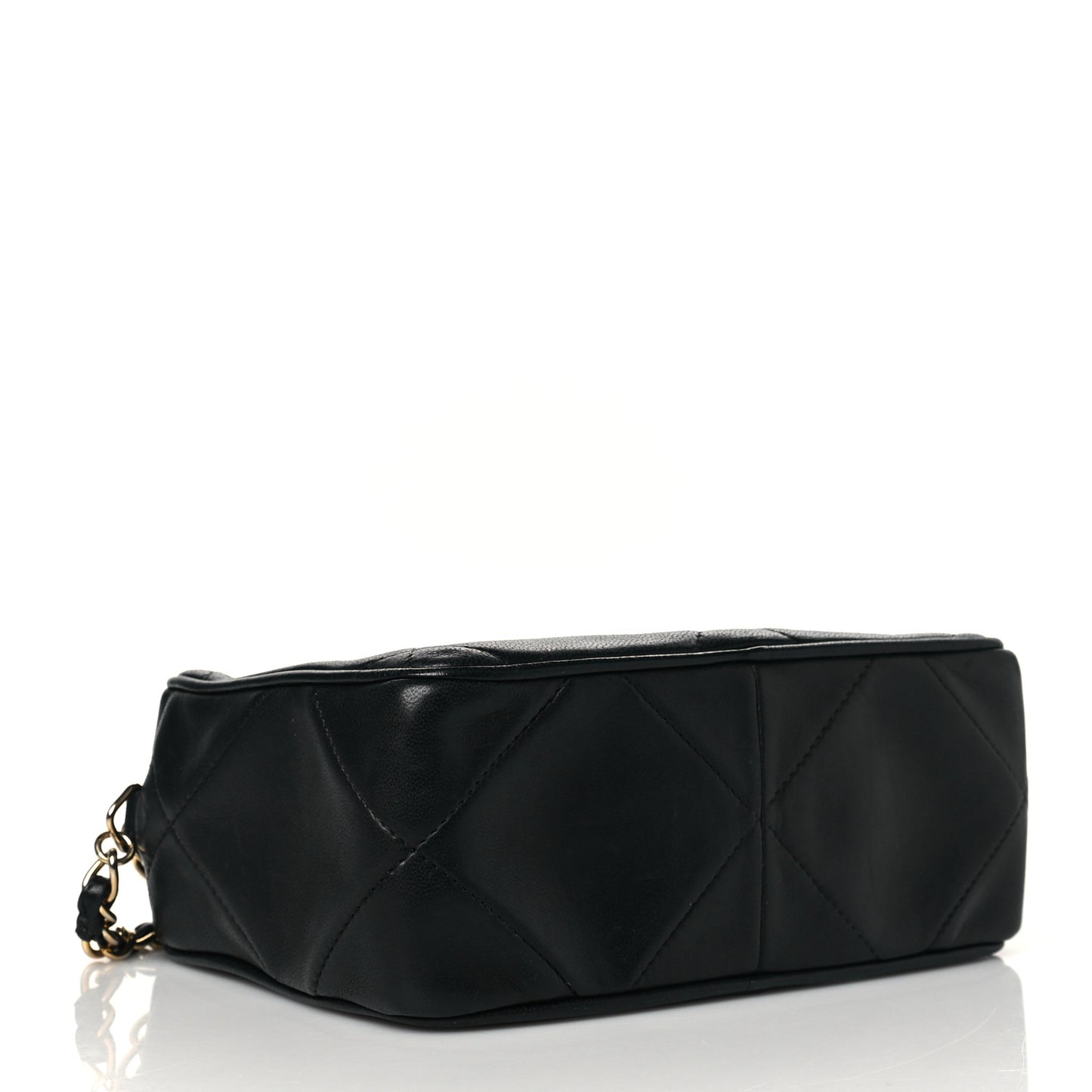 Lambskin Quilted CC Tassel Camera Case Black