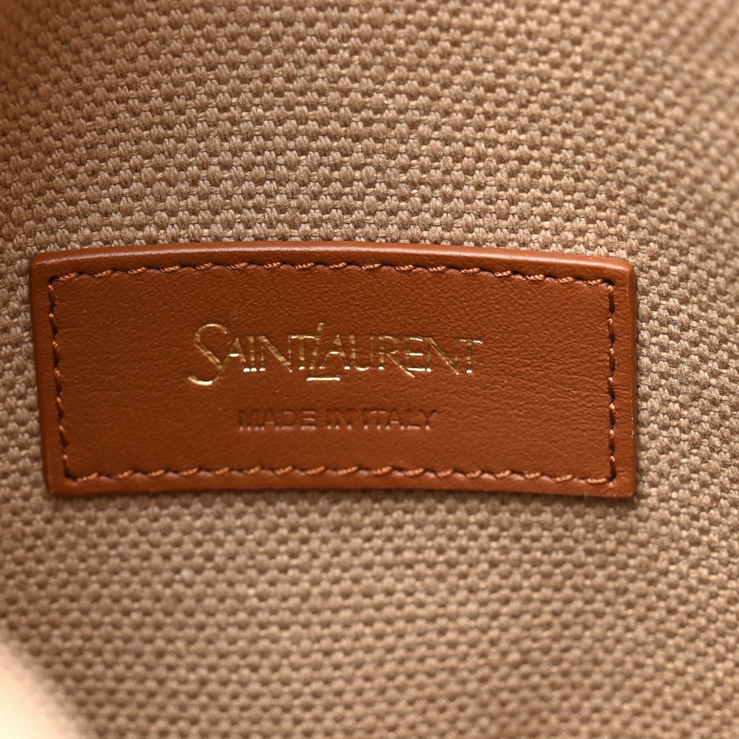 Saint Laurent Canvas Calfskin Small Bucket Bag Desert Dust Brick 11 of 21