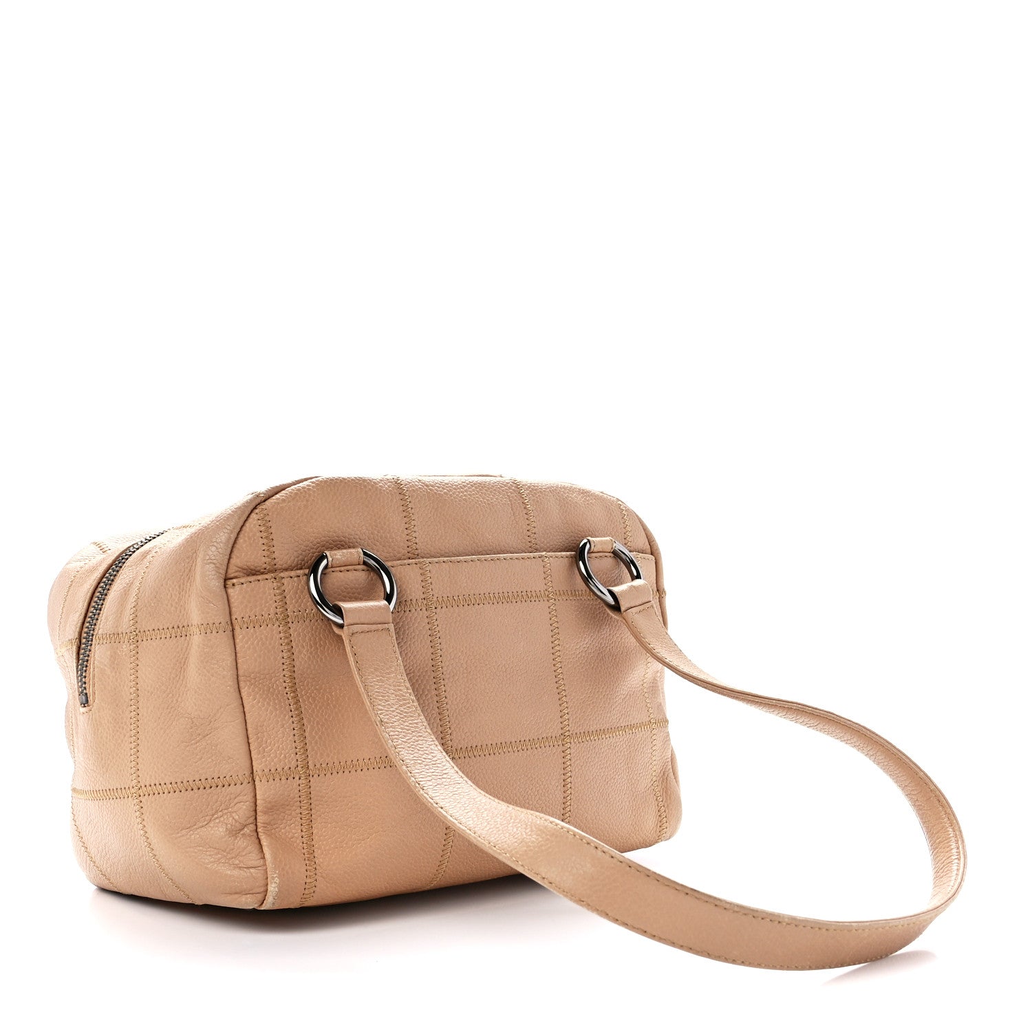 Chanel Caviar Square Stitched Bowler Beige 2 of 10