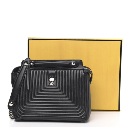 Fendi Shiny Nappa Trapuntata Small DotCom Click Chain Satchel Black 15 of 15