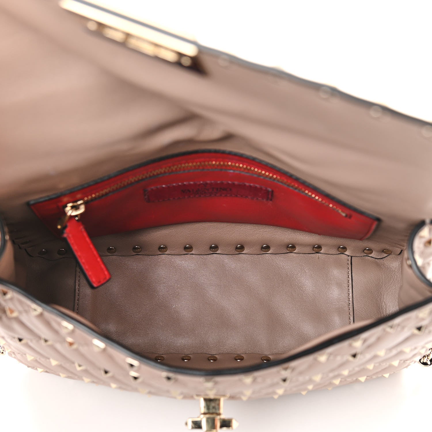 Valentino Garavani Lambskin Medium Rockstud Spike Shoulder Bag Poudre 9 of 17