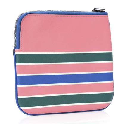Hermes Swift Couverture Nouvelle Carre Pocket Pouch Bleu Encre Rose D'Ete 3 of 8