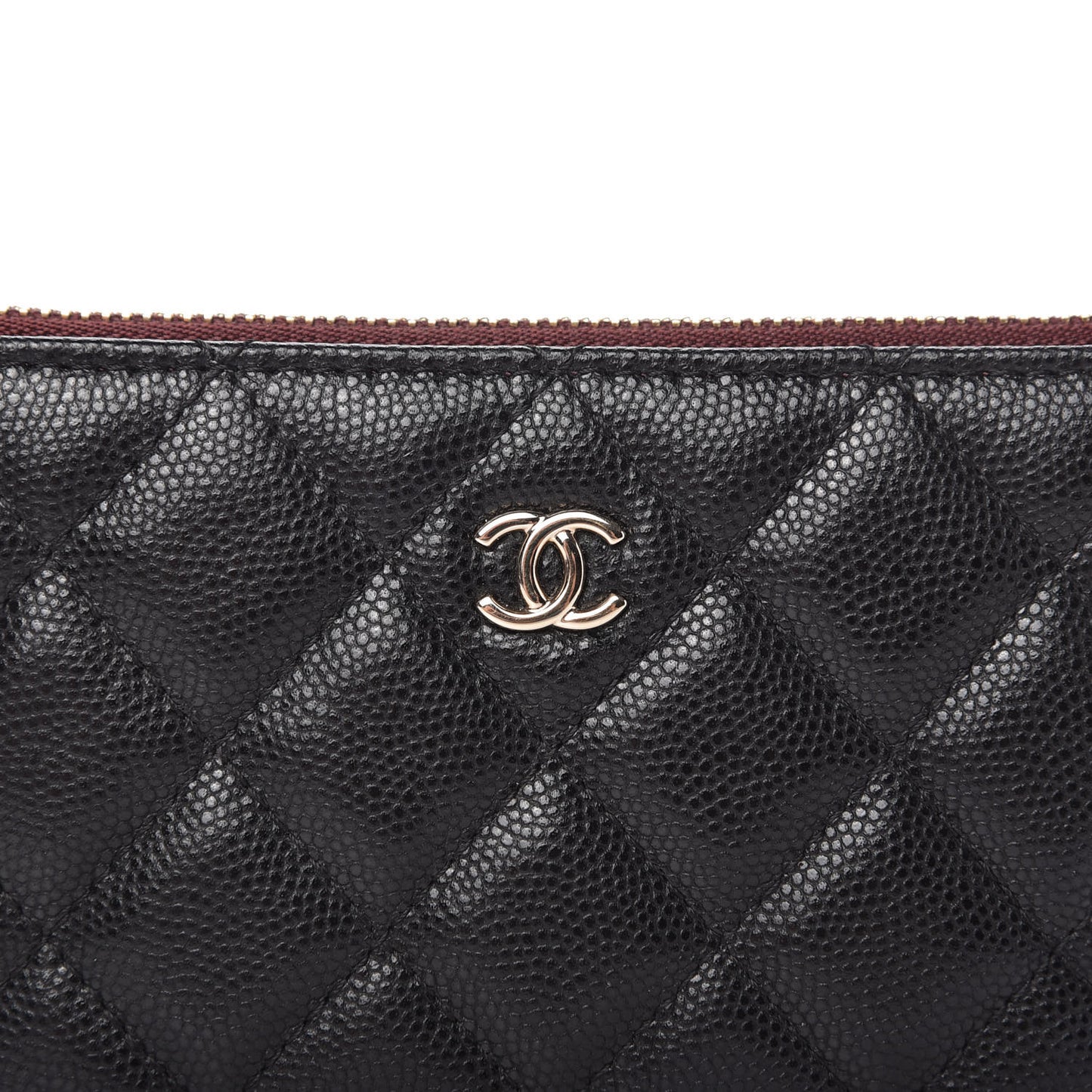 Caviar Quilted Small Cosmetic Case Black