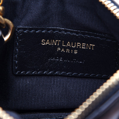 Saint Laurent Calfskin Matelasse Monogram Key Pouch Black 8 of 12