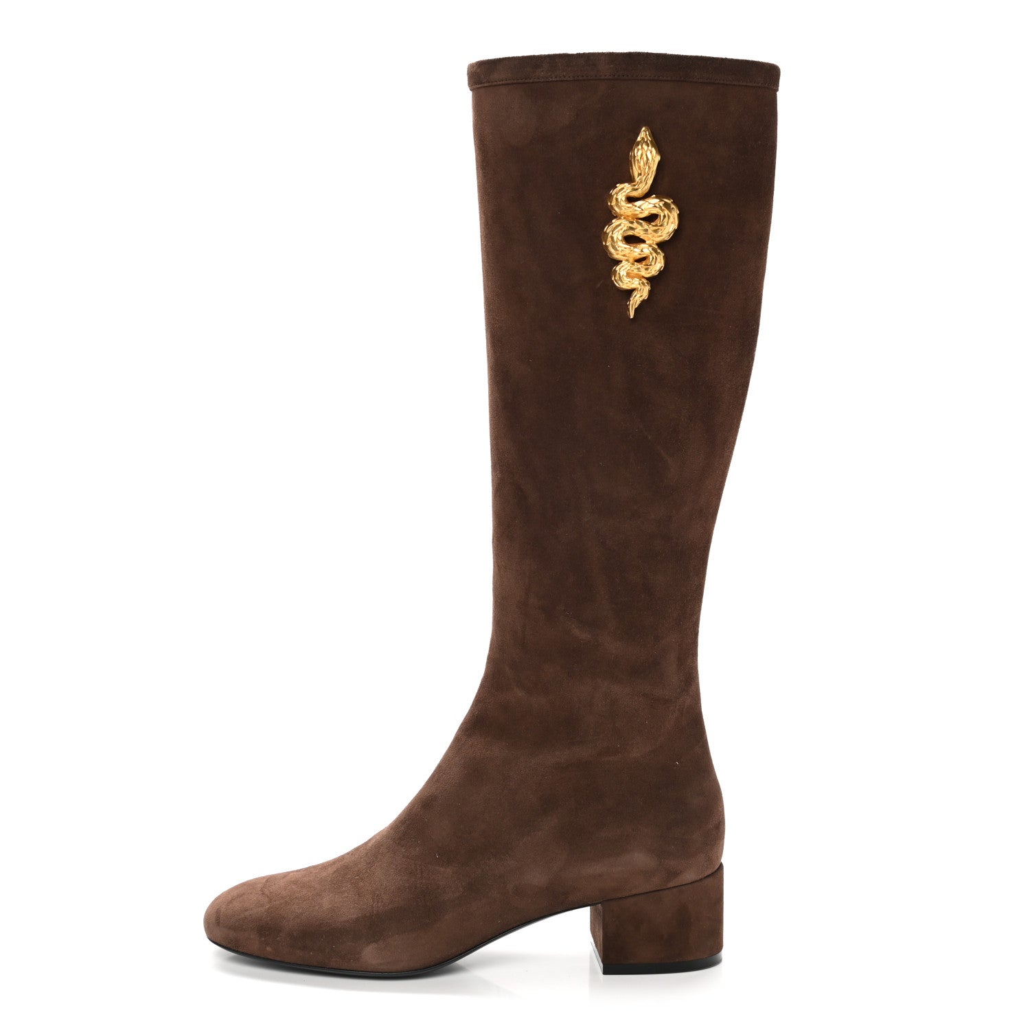 Valentino Garavani Suede Snake Maison Knee High 45mm Boots 39.5 Fondant 1 of 8