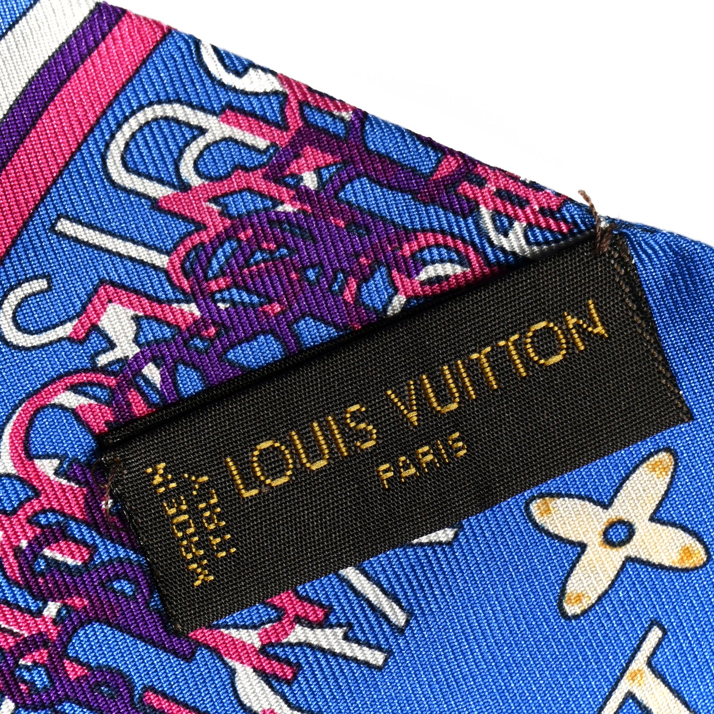 Silk Monogram Map Bandeau Blue Lagon