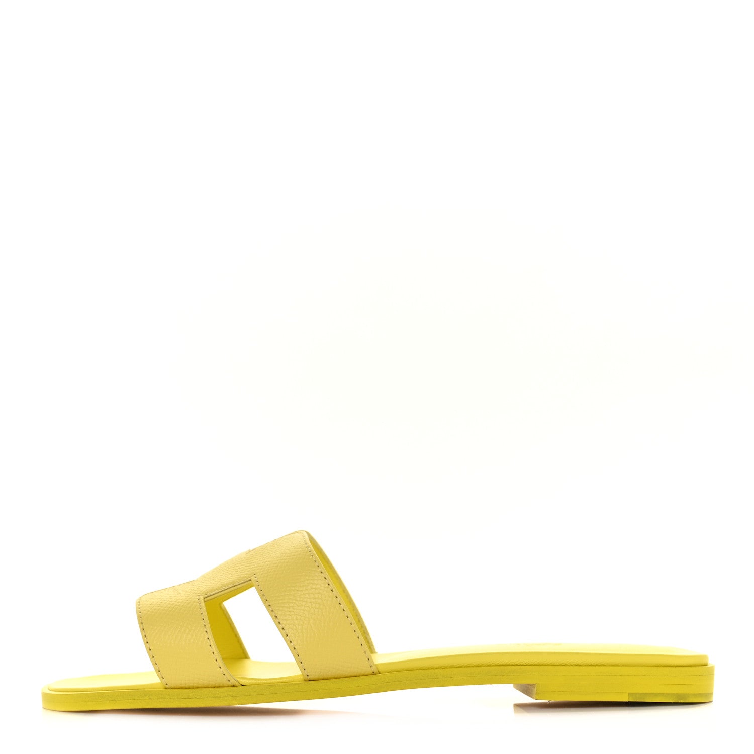 Hermes Epsom Oran Sandals 37.5 Jaune Pollen 1 of 9