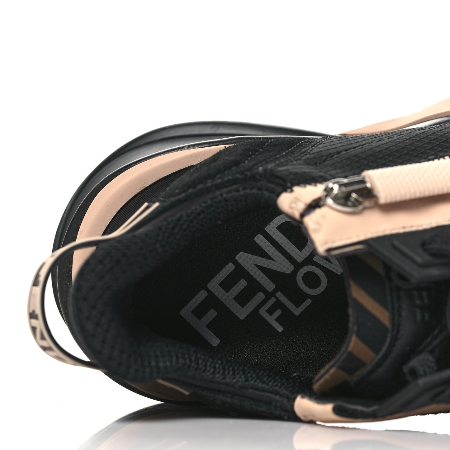 Nylon Suede Lycra Fendi Flow Low Top Sneakers 36 Black