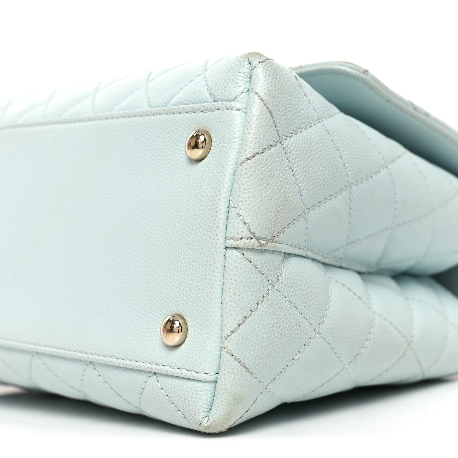 Chanel Caviar Quilted Small Coco Handle Flap Light Blue 9 of 9