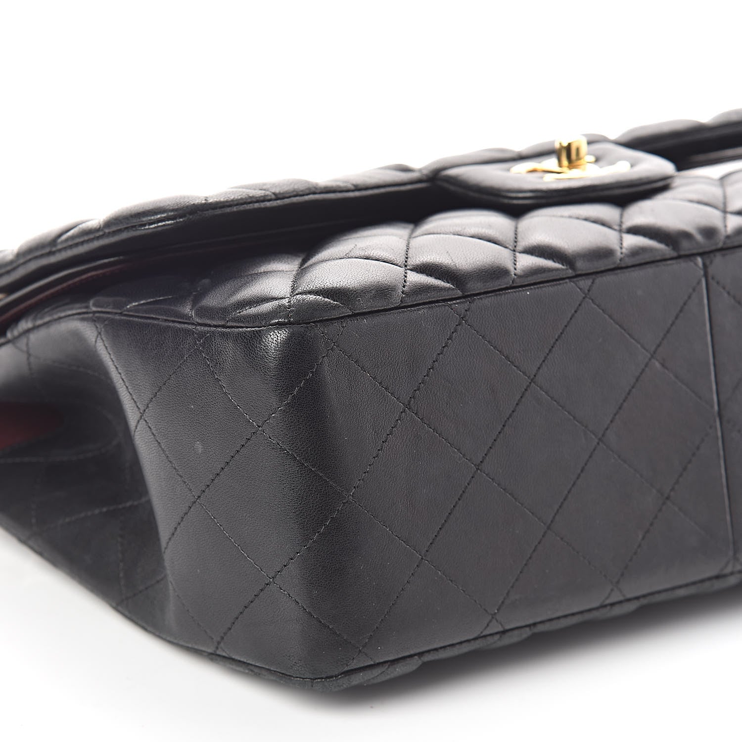 Chanel Lambskin Quilted Jumbo Double Flap Black 11 of 12