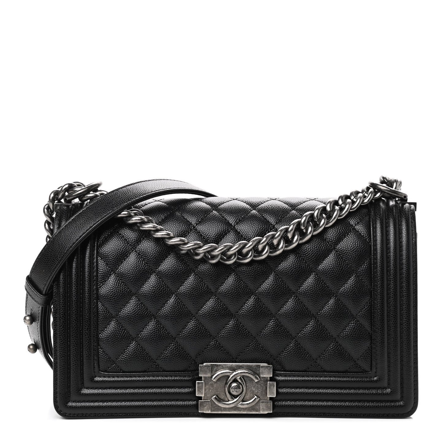 Caviar Quilted Medium Boy Flap Black