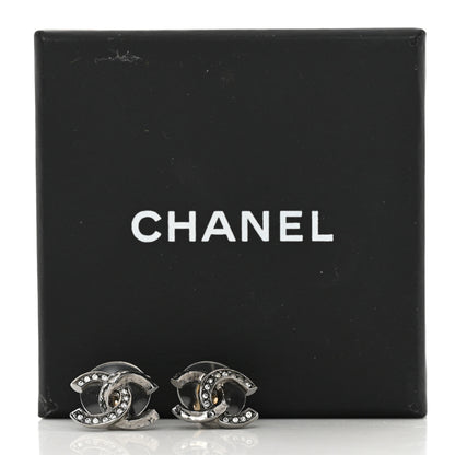 Chanel Ruthenium Crystal CC Earrings 5 of 5
