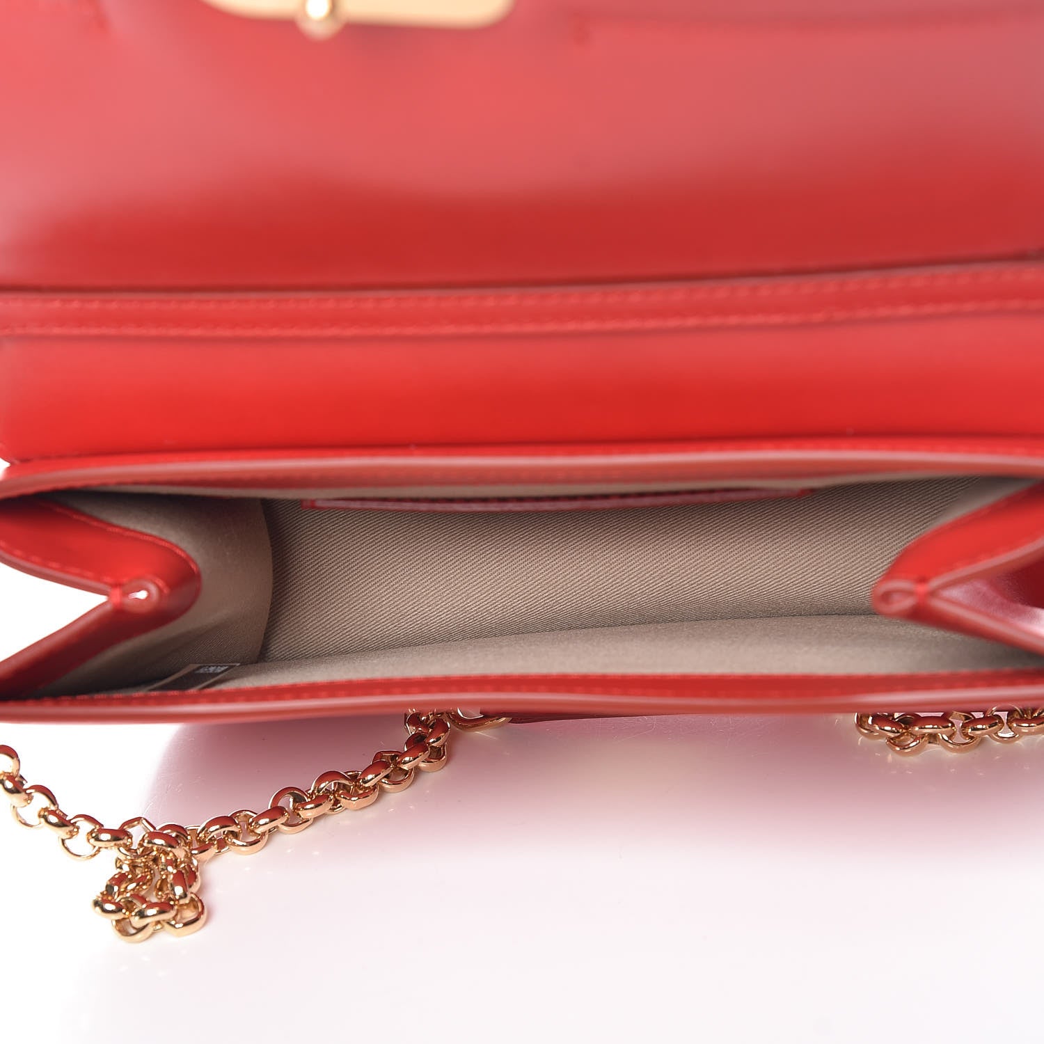 Chloe Calfskin Suede C Clutch With Chain Plaid Red 7 of 9
