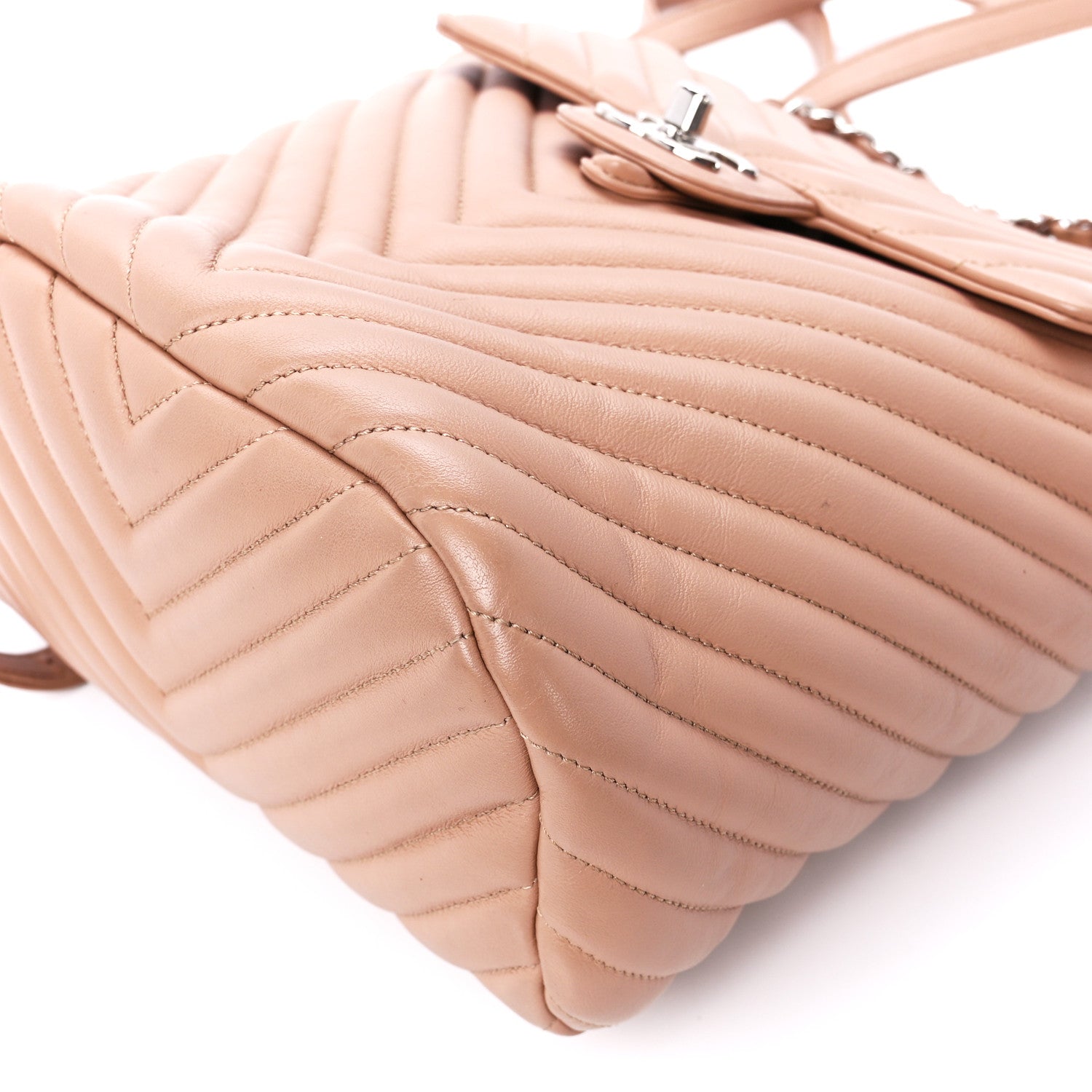 Chanel Calfskin Chevron Quilted Small Urban Spirit Backpack Beige 11 of 12