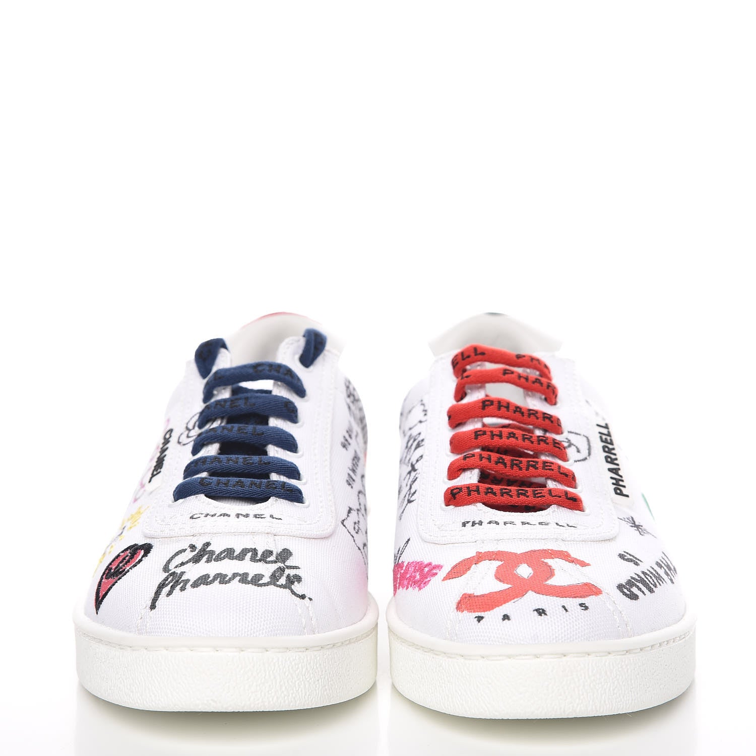 Chanel x Pharrell Williams Womens Canvas Sneakers 38.5 White 2 of 10