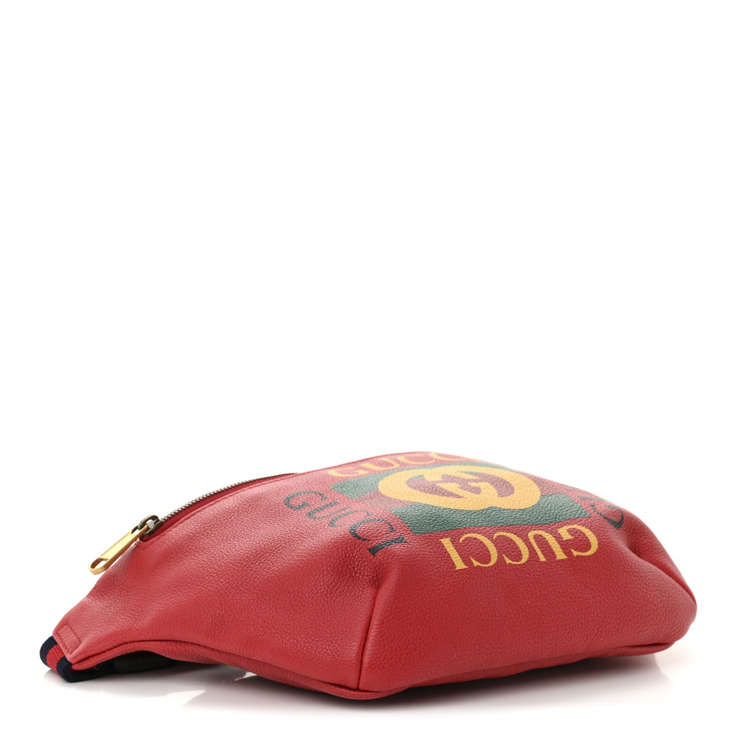 Grained Calfskin Logo Belt Bag Hibiscus Red