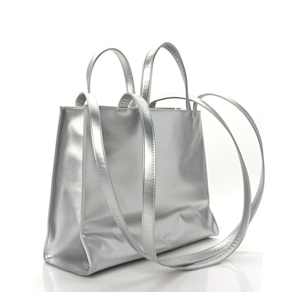 Telfar Metallic Vegan Leather Medium Shopping Bag Silver 3 of 10