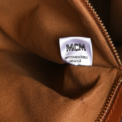 MCM Calfskin Large Munchen Tote Cognac 7 of 11