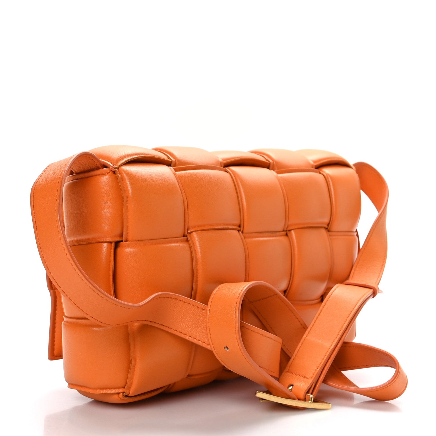 Bottega Veneta Nappa Maxi Intreccio Padded Cassette Crossbody Bag Orange 3 of 8
