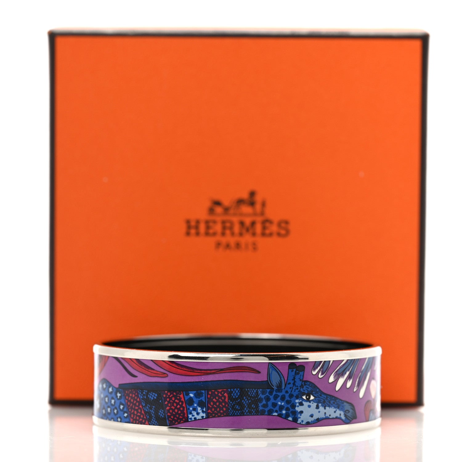 Hermes Enamel Printed Wide Le Marche de Savana Bracelet 65 8 of 8