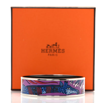 Hermes Enamel Printed Wide Le Marche de Savana Bracelet 65 8 of 8